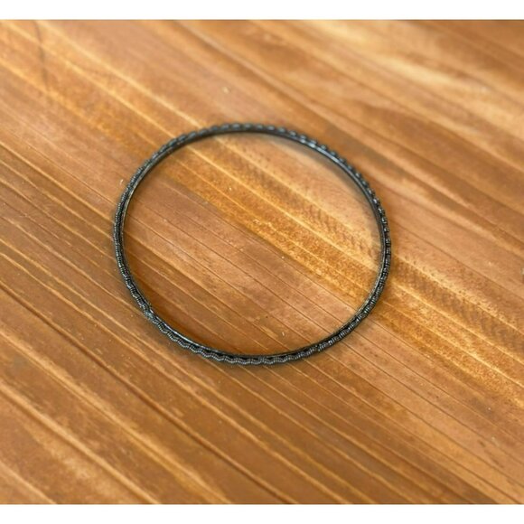 Sterling Silver Bangle With Textured Modernist Design - Picture 3 of 5